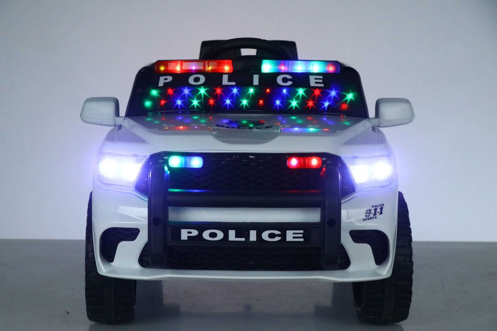 Masinuta electrica de politie Kinderauto BJNA911 4x 30W 12V 7Ah White