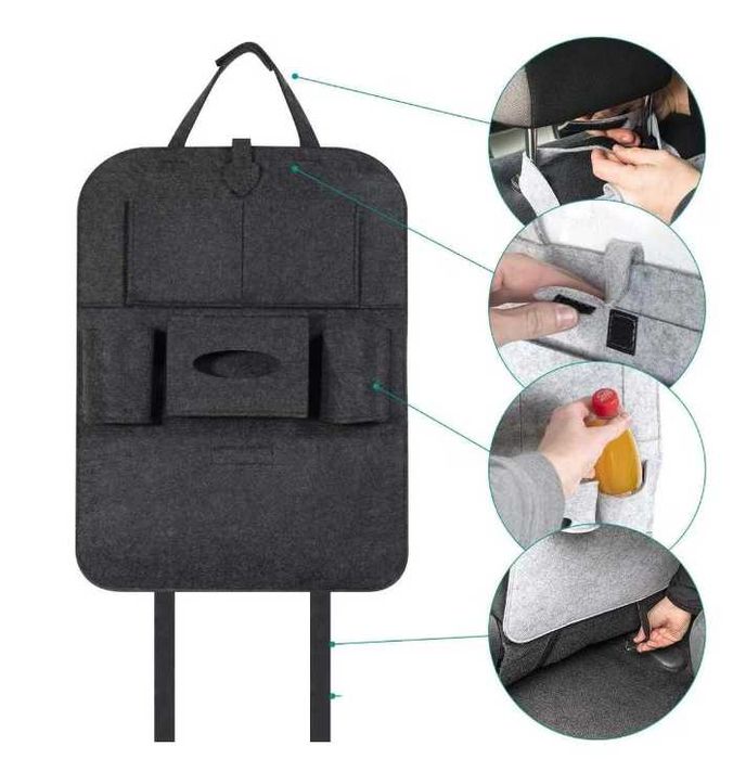 Organizator pentru Spatar Auto, Suporturi si Buzunare Multiple