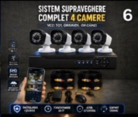 Vindem si Montam Camere Supraveghere Video KIT Complet 4/8/12 CAMERE