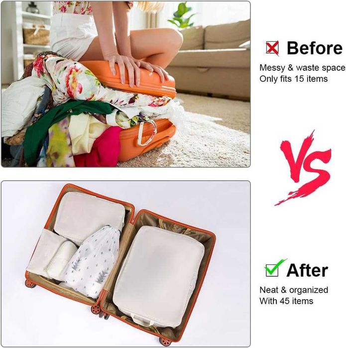 Органайзери за куфар OSDUE – комплект 10 броя, водоустойчиви