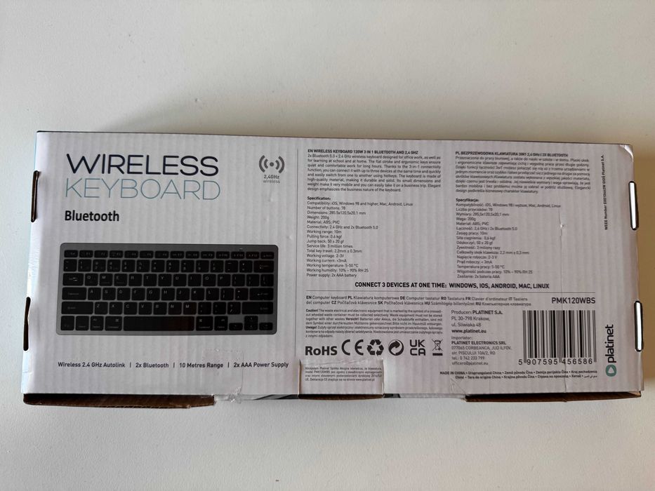 Tastatura Wireless Bluetooth + 2.4GHz usb receiver