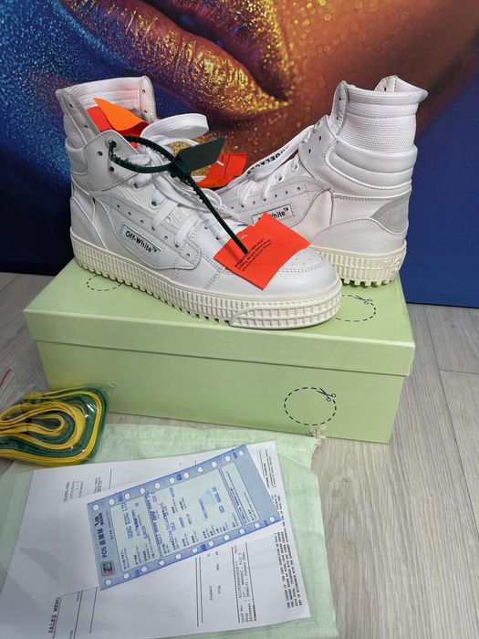 Adidasi Off White 3.0 Court Premium piele naturala