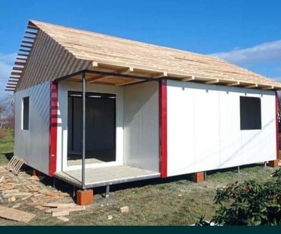 Vand container stil casă din panou sandwich