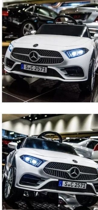 Бяла акумулаторна кола Mercedes Benz CLS350 с кожена седалка 12V
