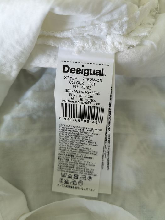 Fusta alba broderie Desigual