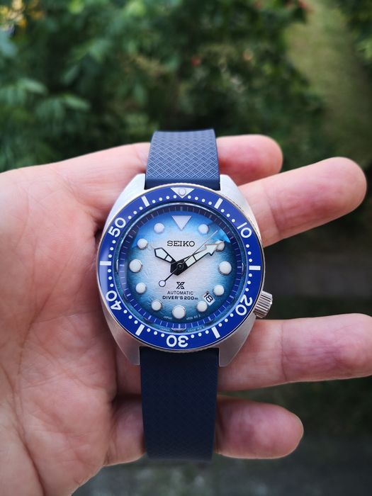 Ceas automatic Seiko Mod Penguin Save The Ocean Prospex Diver's 200m curea FKM