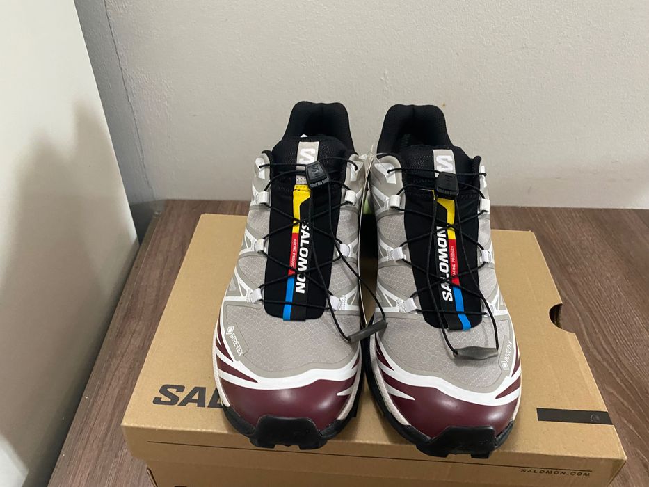 salomon XT-6 GTX in paloma, marron banner, & BUTTERFLY
