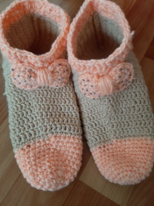 Вязаные  тапочки