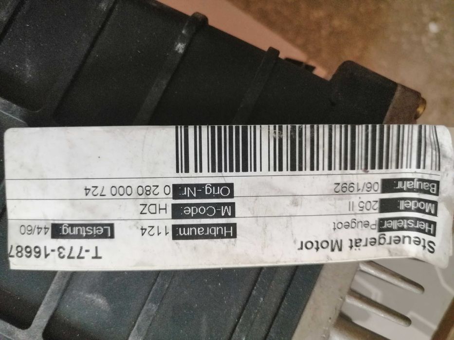 Calculator Peugeot model 205 1992