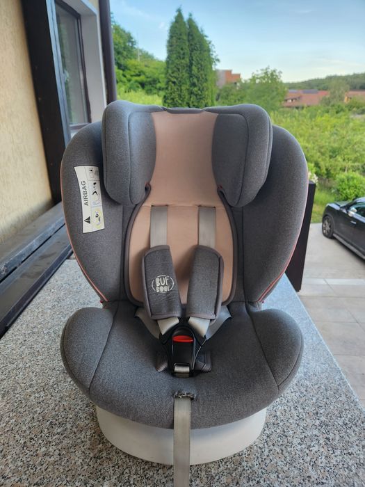 Scaun masina cu Isofix Buf Boof gri cu roz deschis