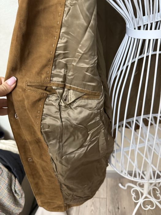 Мъжко сако естествена кожа велур л l