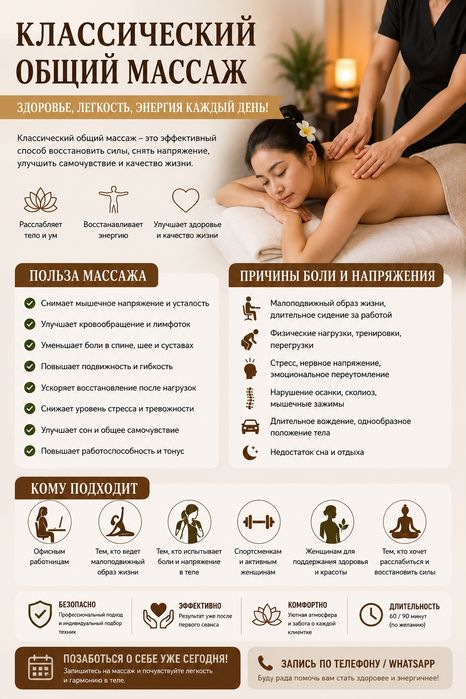 Классический общий массаж