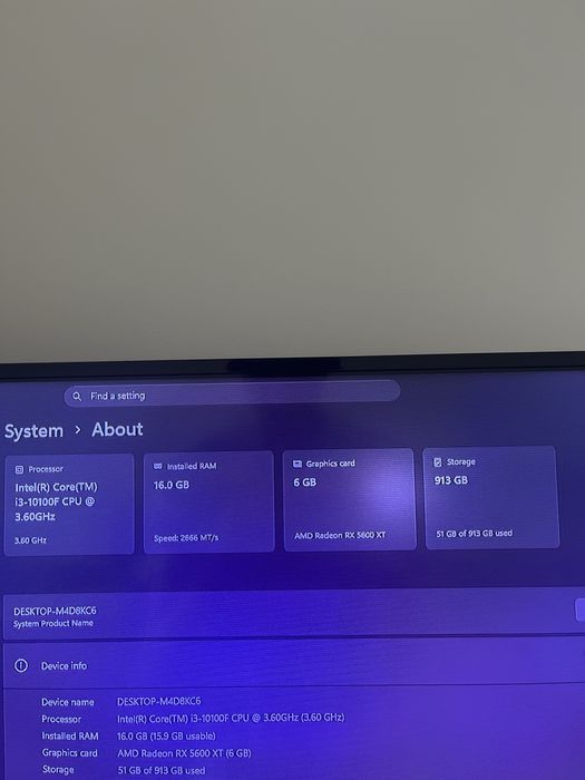 Gaming Pc Rx 5600 XT / 16GB DDR4 / SSD / Windows 11 PRO