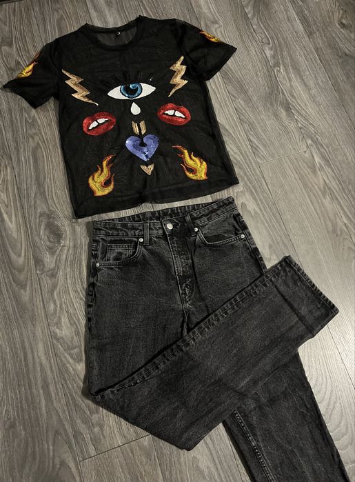 Дънки, боди, риза подарък