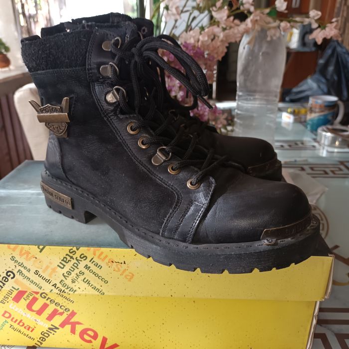 Мъжки (юношески) боти ,кубинки Естествена кожа