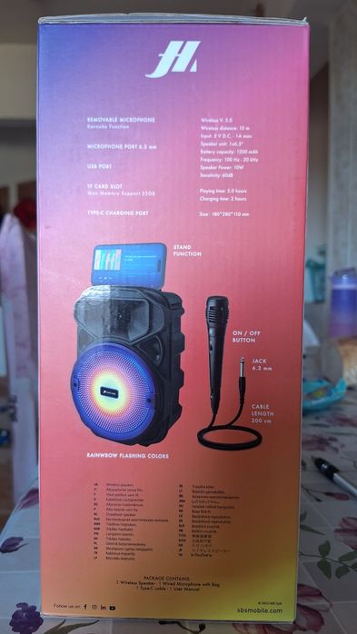 MUSIC HERO – Boxă karaoke wireless cu microfon | ca nouăMUSIC HERO – Boxă karaoke wireless cu microfon | ca nouă