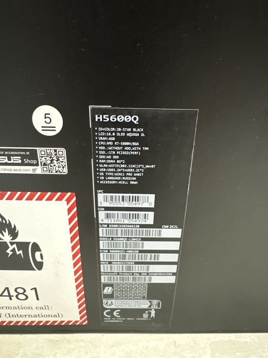 ASUS PROART  RYZEN 7-5800H/16GB/512GB/RTX3050Ti/16 4k Oled