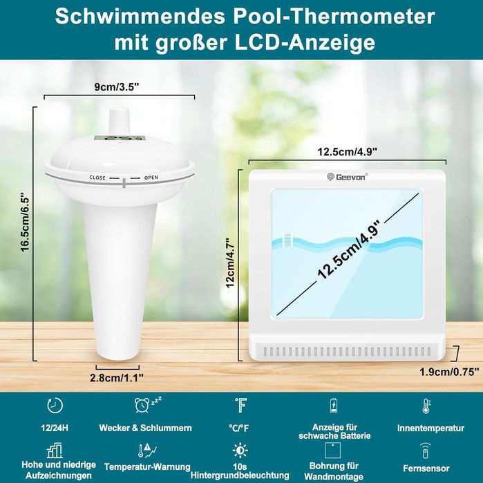 Termometru digital pentru piscina/ciubar - wireless