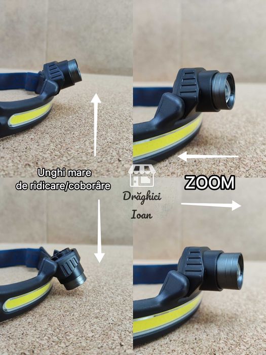 Lanterna PROFESIONALA cu senzor miscare - LED XPG si banda COB