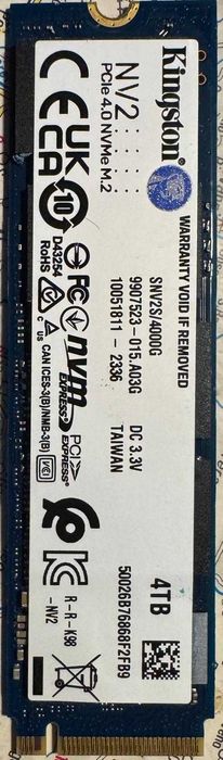 SSD NWMe M.2 PCIe 4.0 Kingston 4tb NV2