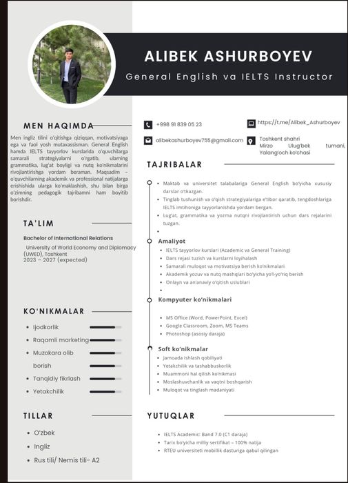 General english va IELTS instructor