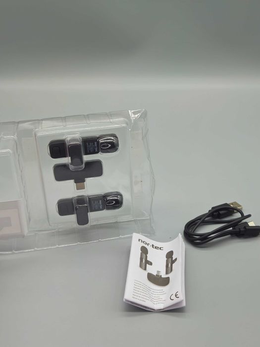 Безжичен клипс микрофон комплект с 2 микрофона и USB-C приемник