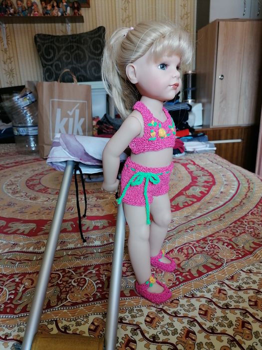 Ръчно изработени дрехи за кукла Хана 50см