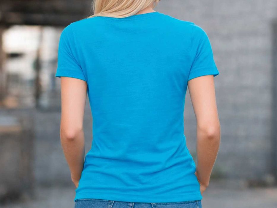 Дамска синя тениска „Don’t Forget Like & Subscribe“