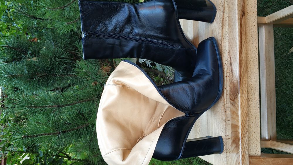 Cizme piele naturală, marime 38 - interior 24,5 cm