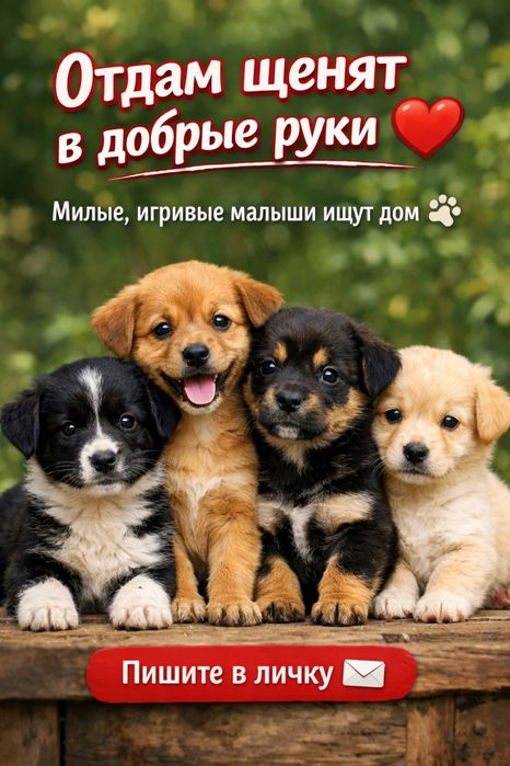 Щенки отдам даром