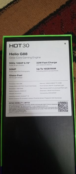 Infinix hot 30 xolati yangidel 1 oy ishlatilgan