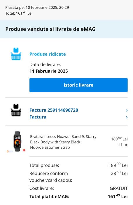 Vând brățară fitness Huawei Band 9