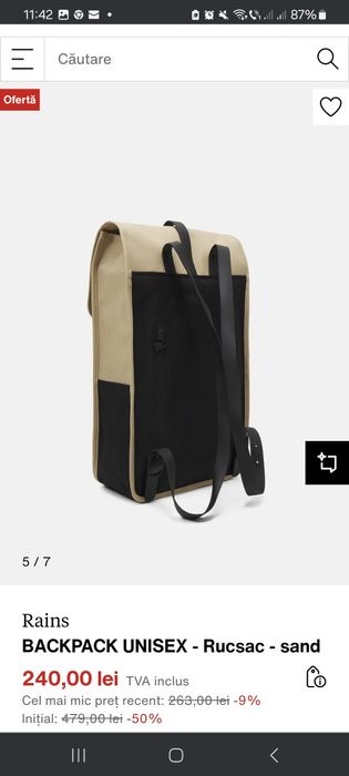 Rucsac Rains galben cu negru