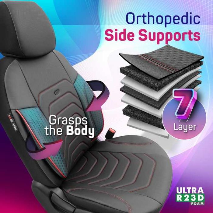 Луксозна тапицерия OTOM Core Design черна с червен шев