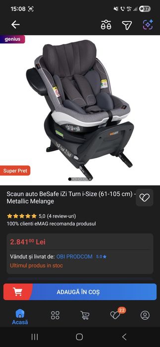 Scaun mașina BeSafe