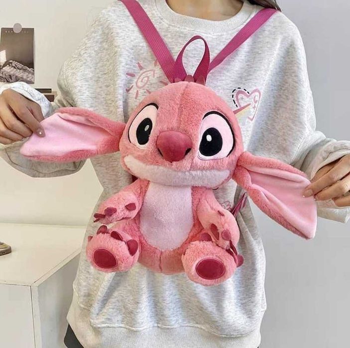 3D Раница плюшена играчка Стич, Плюшена раница Лило и Стич