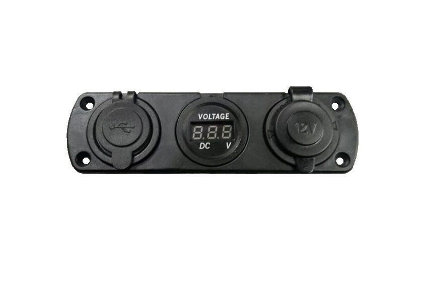 Волтметър 2 x USB запалка блок за вграждане