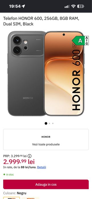 Honor 600 5G 256GB Black