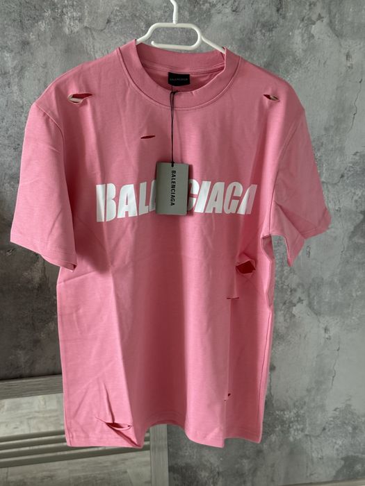 Balenciaga Ripped Pink T-shirt