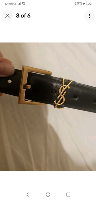 Черен кожен колан YSL