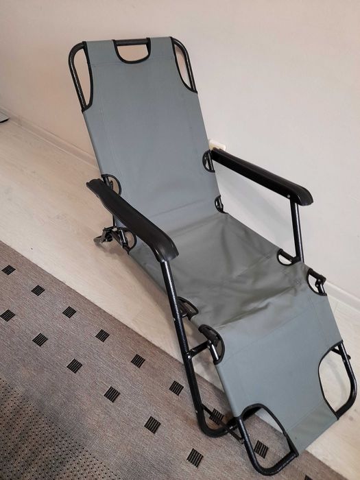 Шизлонг тръбен в зелено