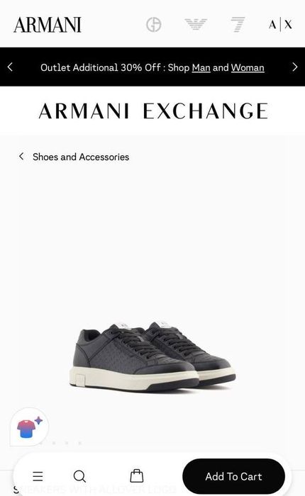 Оригинал Armani Exchange мужские кроссовки