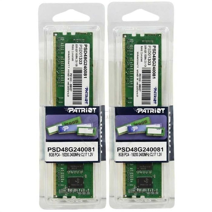 Озу Patriot 8gb DDR4 -2 планки по 8gb