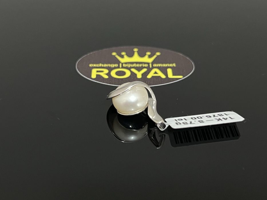 Bijuteria Royal CB : Pandantiv aur alb 14K 3,73 grame cu perla
