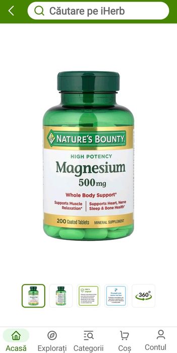 Magneziu oxid 500 mg (2 cutii, 2×200 tablete)