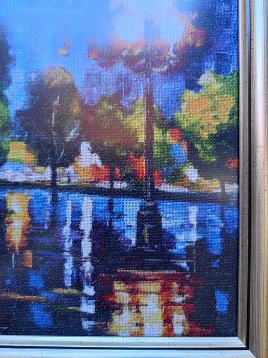 гоблен ,,Дъждовна вечер в Париж", ръчно ушит, единствен в света