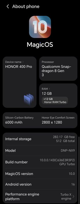 Honor 400 Pro Lunar Grey 6000 mAh
