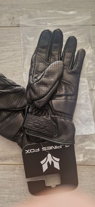 Manusi moto L, piele naturala perforata, touch screen NOI