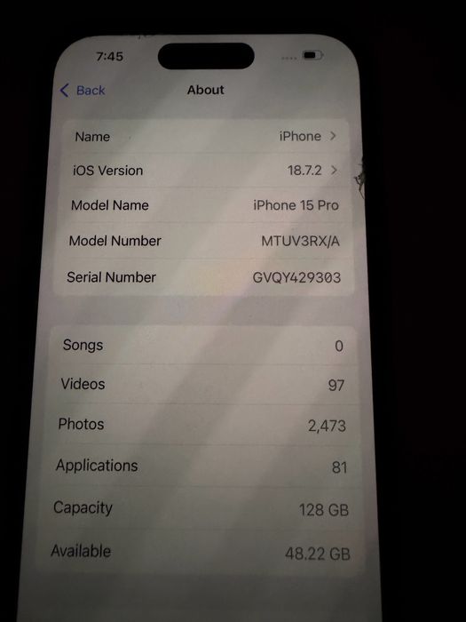 Iphone 15 PRO 128GB black titanium