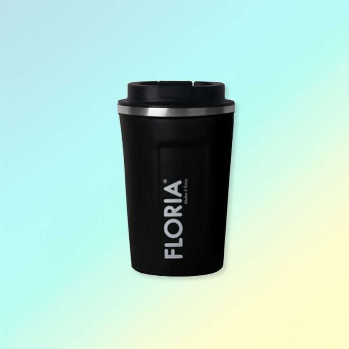 Чаша за кафе / термос FLORIA – 380 мл, черна, неръждаема стомана